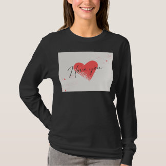 mooie t-shirt  ik hou van jou ontwerp zwart katoen