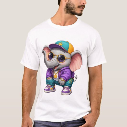 Mooie T-shirt met baby olifant (Voorkant)