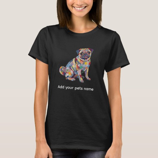 Mooie T-shirt met Pug-hondontwerp (Voorkant)