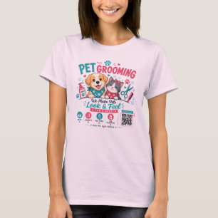 Mooie T-shirt voor huisdierverzorging met QR-code 