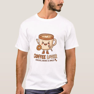 Mooie T-shirt voor koffieliefhebbers Lachende ko