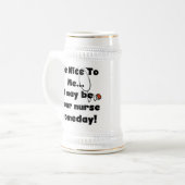 Mooie T-shirts voor verpleegsters en cadeautjes Bierpul (Voorkant links)