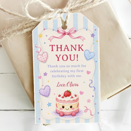 Mooie Taart 1e Verjaardagsfeestje Cadeaulabel