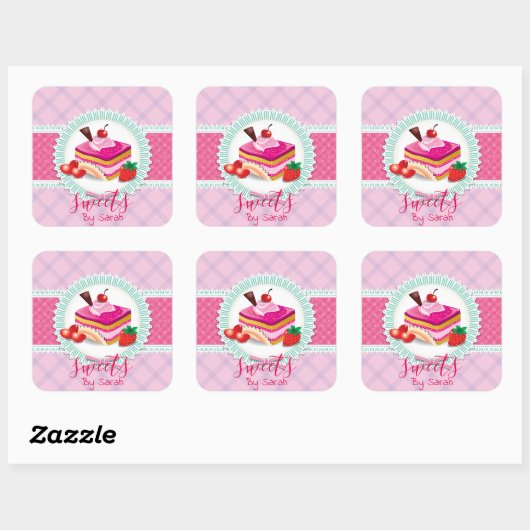 Mooie taart bakkerij roze Sticker (Vel)