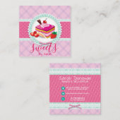 Mooie taart bakkerij Roze Visitekaartje (Voorkant / Achterkant)