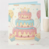 Mooie Taart en Cupcakes Kaart (Voorkant)