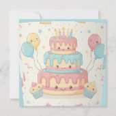 Mooie Taart en Cupcakes Kaart (Voorkant)