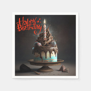 Mooie taart Gelukkige Verjaardagscadeaus Liefde Servet
