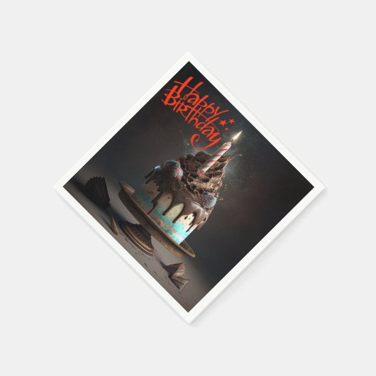 Mooie taart Gelukkige Verjaardagscadeaus Liefde Servet (Hoek)