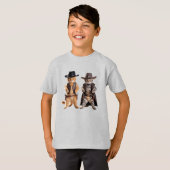 Mooie Tabby Cowboy Kinder T-Shirt (Voorkant volledig)