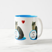 Mooie Tabby Kat & Hart Tweekleurige Koffiemok (Voorkant rechts)