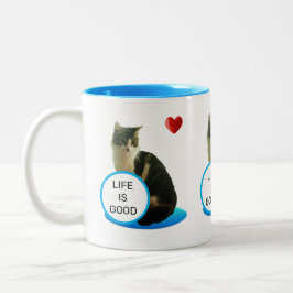 Mooie Tabby Kat & Hart Tweekleurige Koffiemok
