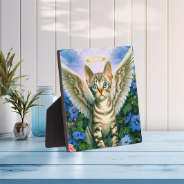 Mooie Tabby Poes Engelenvleugels Halo Fotoplaat