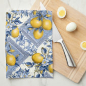 Mooie Talavera-tegelprint met citroenen Theedoek (Quarter Fold)