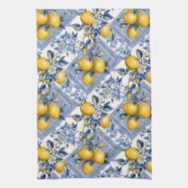 Mooie Talavera-tegelprint met citroenen Theedoek