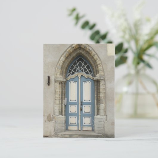 Mooie Tallinn, Estse Steen en houten Doorway Briefkaart (Staand voorkant)