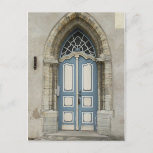 Mooie Tallinn, Estse Steen en houten Doorway Briefkaart