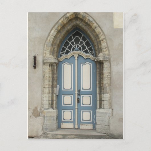Mooie Tallinn, Estse Steen en houten Doorway Briefkaart (Voorkant)