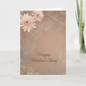 Mooie Tan Ecru BloemenMoederdag Kaart (Voorkant)