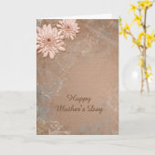 Mooie Tan Ecru BloemenMoederdag Kaart (Gele Bloem)