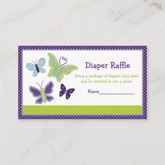 Mooie tapijten voor tapelastjes met butterfly-diap informatiekaartje (Voorkant)