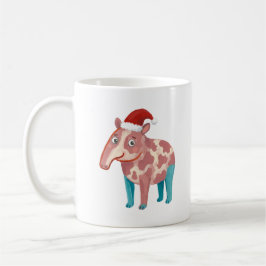 Mooie Tapir in Kerstmannenhoed Klassieke Mok