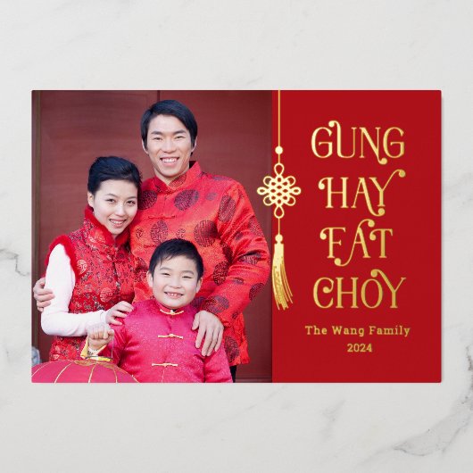 Mooie Tassel FOLIE Chinees Nieuwjaar kaart (Voorkant)