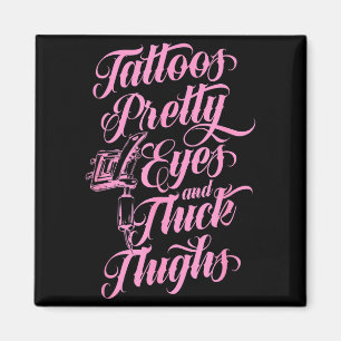Mooie Tatoeages Ogen Dikke Dijen Inkt Magneet