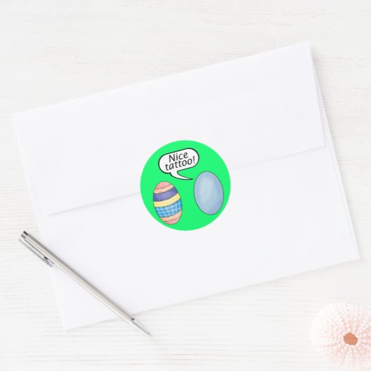 Mooie Tattoo paaseieren Ronde Sticker (Envelop)