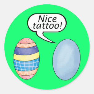 Mooie Tattoo paaseieren Ronde Sticker