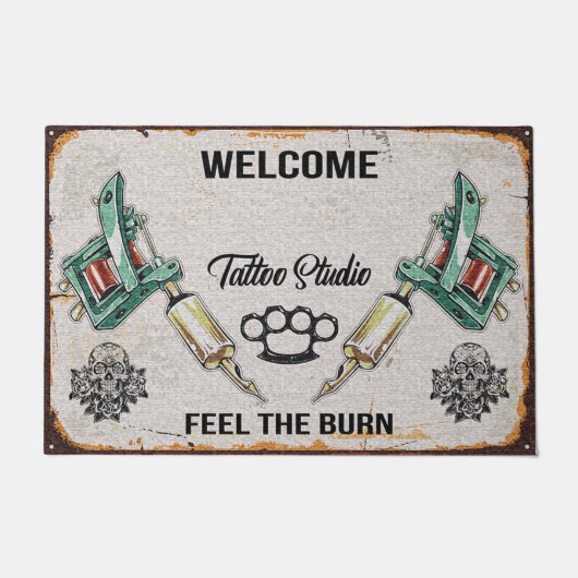 Mooie Tattoos Rubber Base Doormat Tattoo Startmat Deurmat (Voorkant)