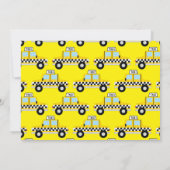 Mooie Taxi Auto Kinderen 1e Verjaardagsfeestje Kaart (Achterkant)