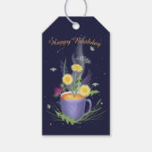 Mooie Tea Cup Summer Flowers Cadeaulabel (Voorkant)