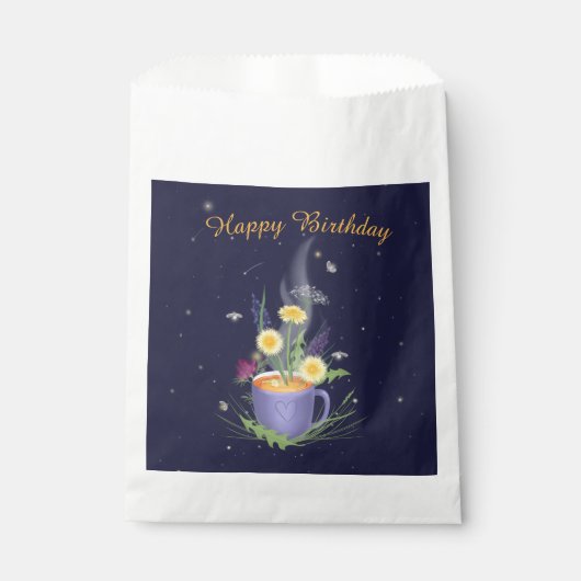 Mooie Tea Cup Summer Flowers Gift Labels Bedankzakje (Voorkant)