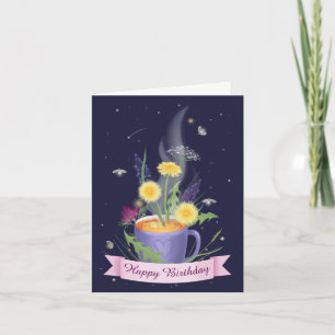 Mooie Tea Cup Summer Flowers Notitiekaartje