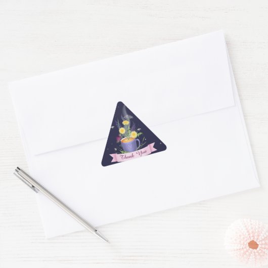 Mooie Tea Cup Summer Flowers Sticker (Envelop)