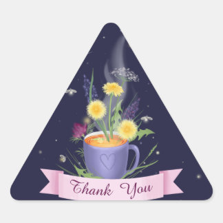 Mooie Tea Cup Summer Flowers Sticker