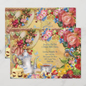 Mooie Tea Party uitnodigingen (Voorkant / Achterkant)