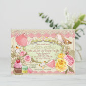 Mooie Tea Party uitnodigingen (Staand voorkant)