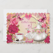 Mooie Tea Party uitnodigingen (Achterkant)