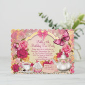 Mooie Tea Party uitnodigingen (Staand voorkant)