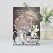 Mooie Tea Party Verjaardagsfeestuitnodigingen Kaart (Staand voorkant)