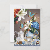 Mooie Tea Party Verjaardagsfeestuitnodigingen Kaart (Achterkant)