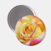 Mooie Tea Roos Christelijke magneet (Voorkant / Achterkant)