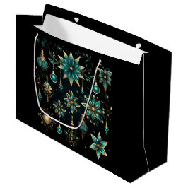 MOOIE TEAL EN GOUDEN KERSTORNAMENTEN GROOT CADEAUZAKJE
