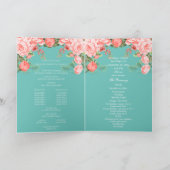 Mooie Teal en Koraal Bloemendesign - Programma (Binnen)