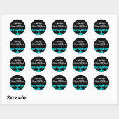 Mooie Teal & Zwarte Kant Sweet 16 Sticker (Vel)