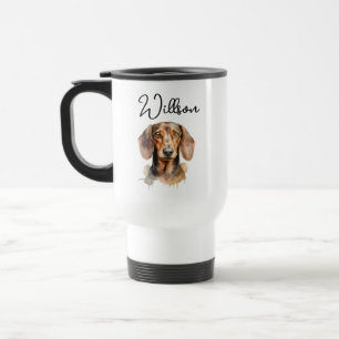 Mooie Teckel Hond Aquarel Reisbeker