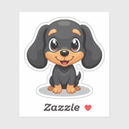 Mooie teckel puppy - Chibi stijl Sticker