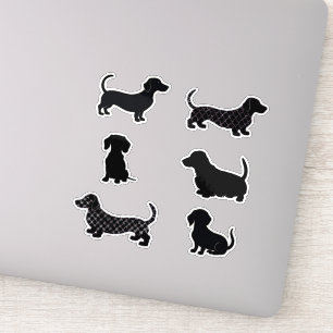 Mooie Teckel Worst Hond Silhouet Uitknippen Sticker
